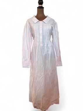 NWT Pink Classic Long Sleeve Pintuck Nightdress Prairie Dress S